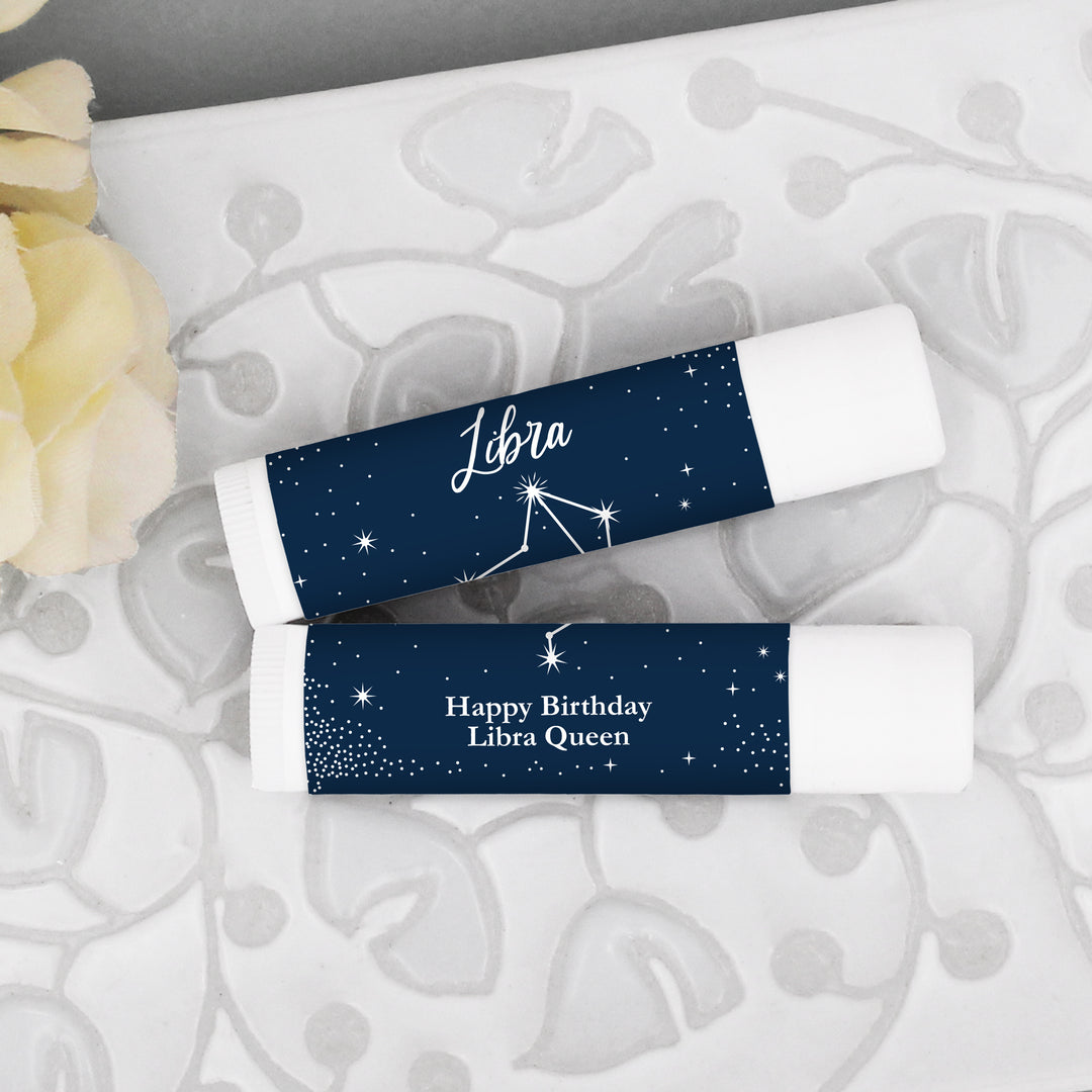 Personalized Lip Balm Birthday Party Favors, Astrology, Constellations, Birthday Zodiac Sign