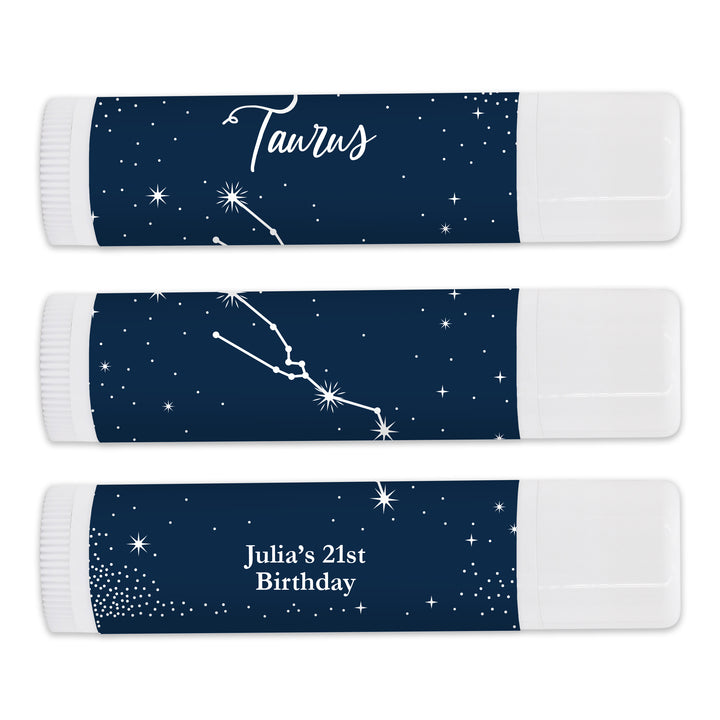 Personalized Lip Balm Birthday Party Favors, Astrology, Constellations, Birthday Zodiac Sign