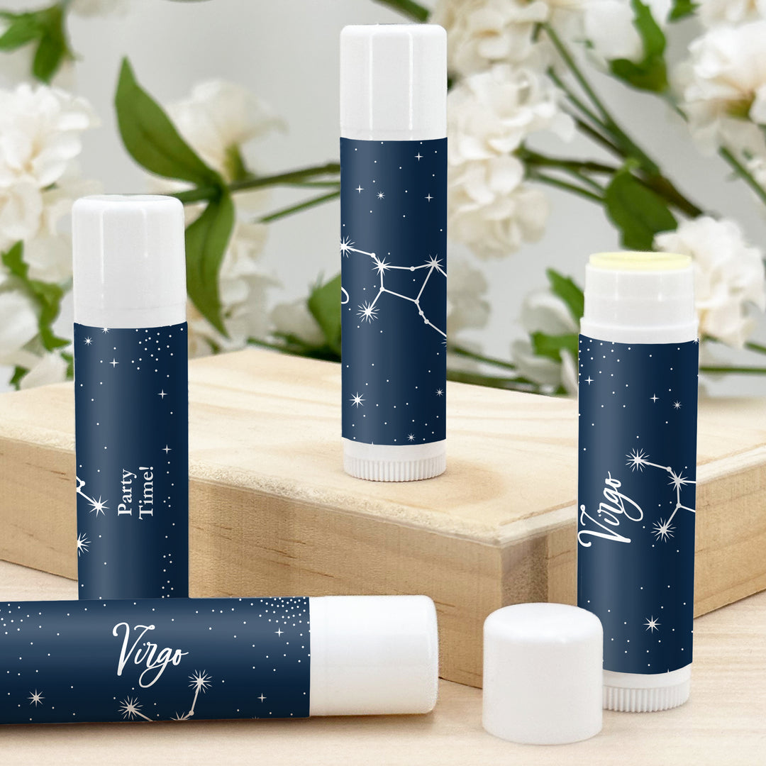 Personalized Lip Balm Birthday Party Favors, Astrology, Constellations, Birthday Zodiac Sign