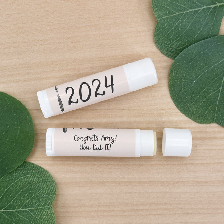 Personalized Lip Balm Graduation Favors, Hand Drawn Tassel Sketch