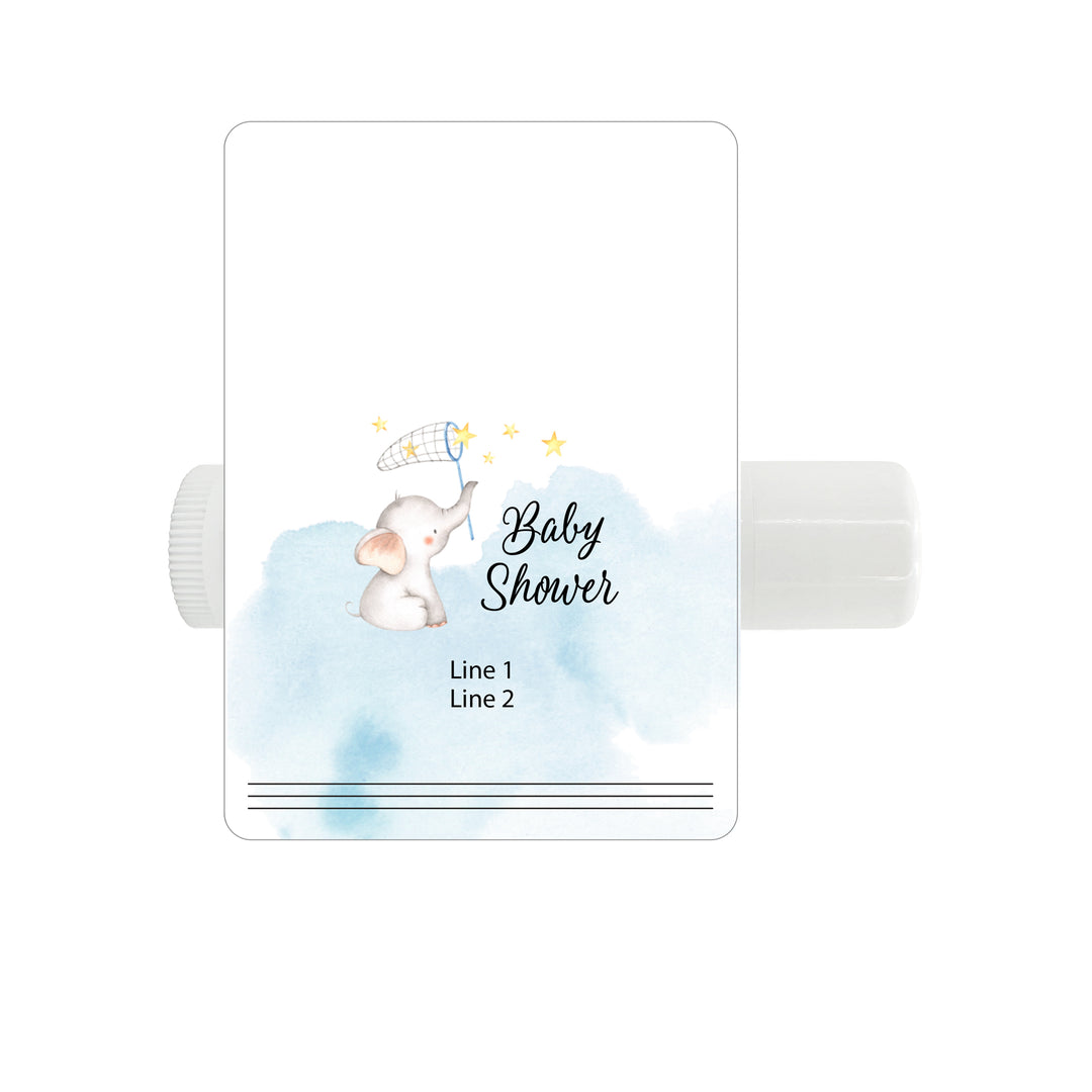 Personalized Lip Balm, Baby Shower Favors, Baby Boy Elephant