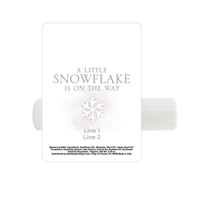 Lip Balm Baby Shower Favor, Baby Shower Boy, Baby Shower Girl, A Little Snowflake is on the Way, Watercolor Snowflake