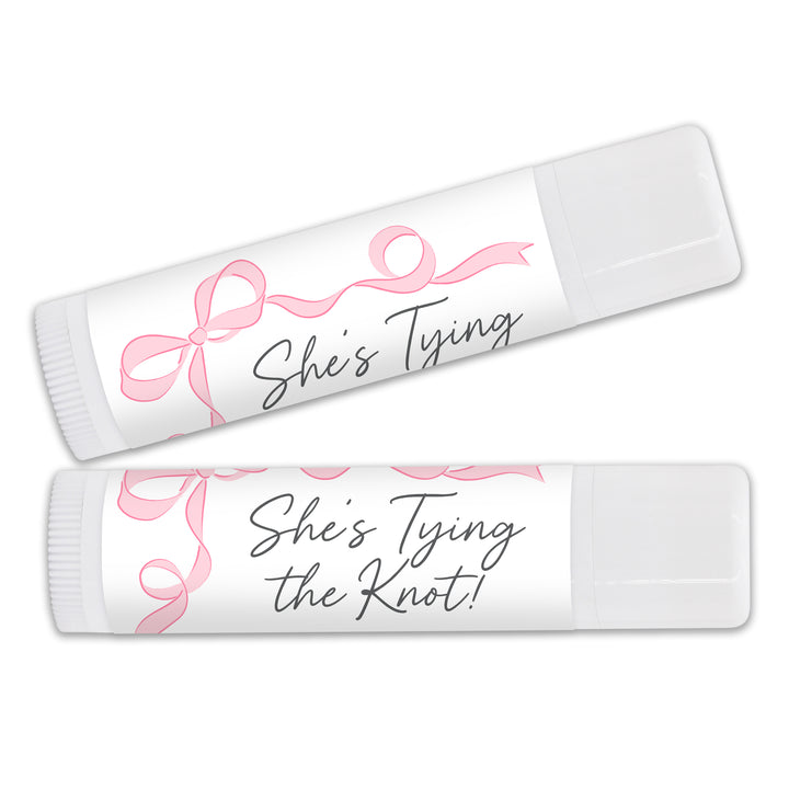 Personalized Lip Balm Wedding Favors, Hand Drawn Ribbon, Tying the Knot