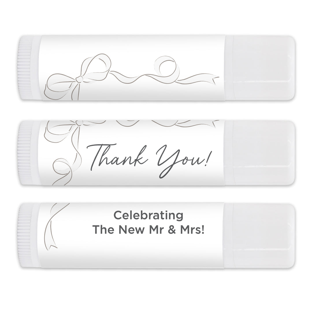 Personalized Lip Balm Wedding Favors, Hand Drawn Ribbon, Tying the Knot