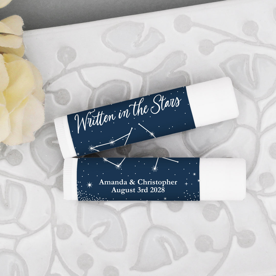 Personalized Lip Balm Wedding Favors, Astrology, Constellations, Zodiac Signs, Written in the Stars