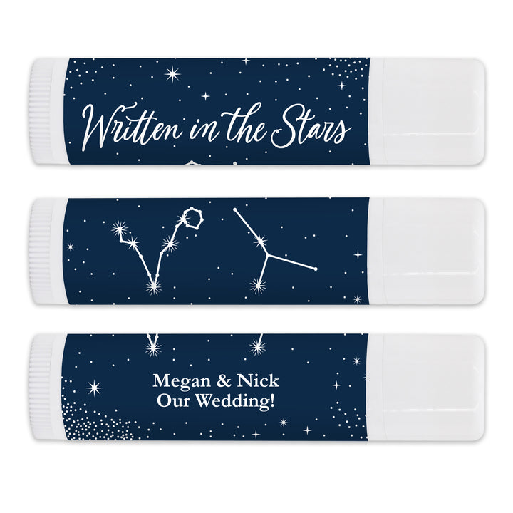 Personalized Lip Balm Wedding Favors, Astrology, Constellations, Zodiac Signs, Written in the Stars