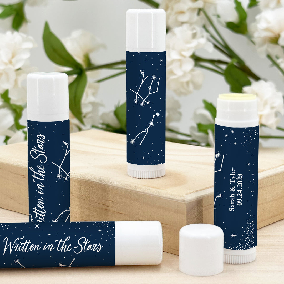 Personalized Lip Balm Wedding Favors, Astrology, Constellations, Zodiac Signs, Written in the Stars