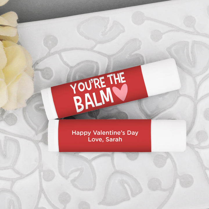 Personalized Lip Balm Valentine's Favors, Galentine's Lip Balm, I Love You a Bushel & a Peck, You're the Balm