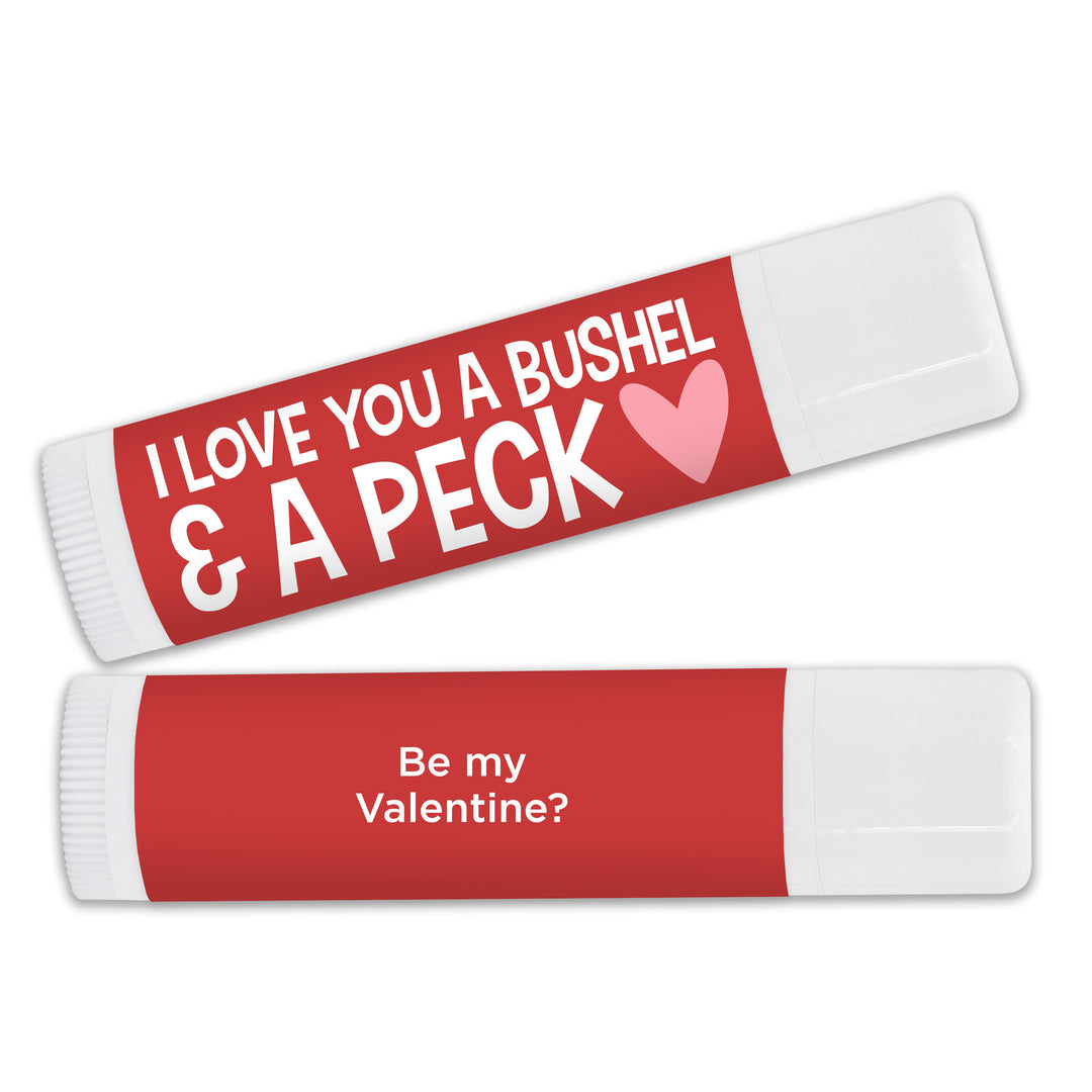 Personalized Lip Balm Valentine's Favors, Galentine's Lip Balm, I Love You a Bushel & a Peck, You're the Balm