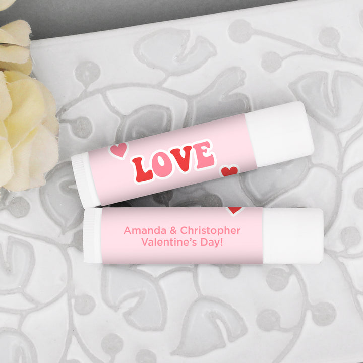 Personalized Lip Balm Valentine's Favors, Galentine's Lip Balm, Pucker Up, Smooch, Love