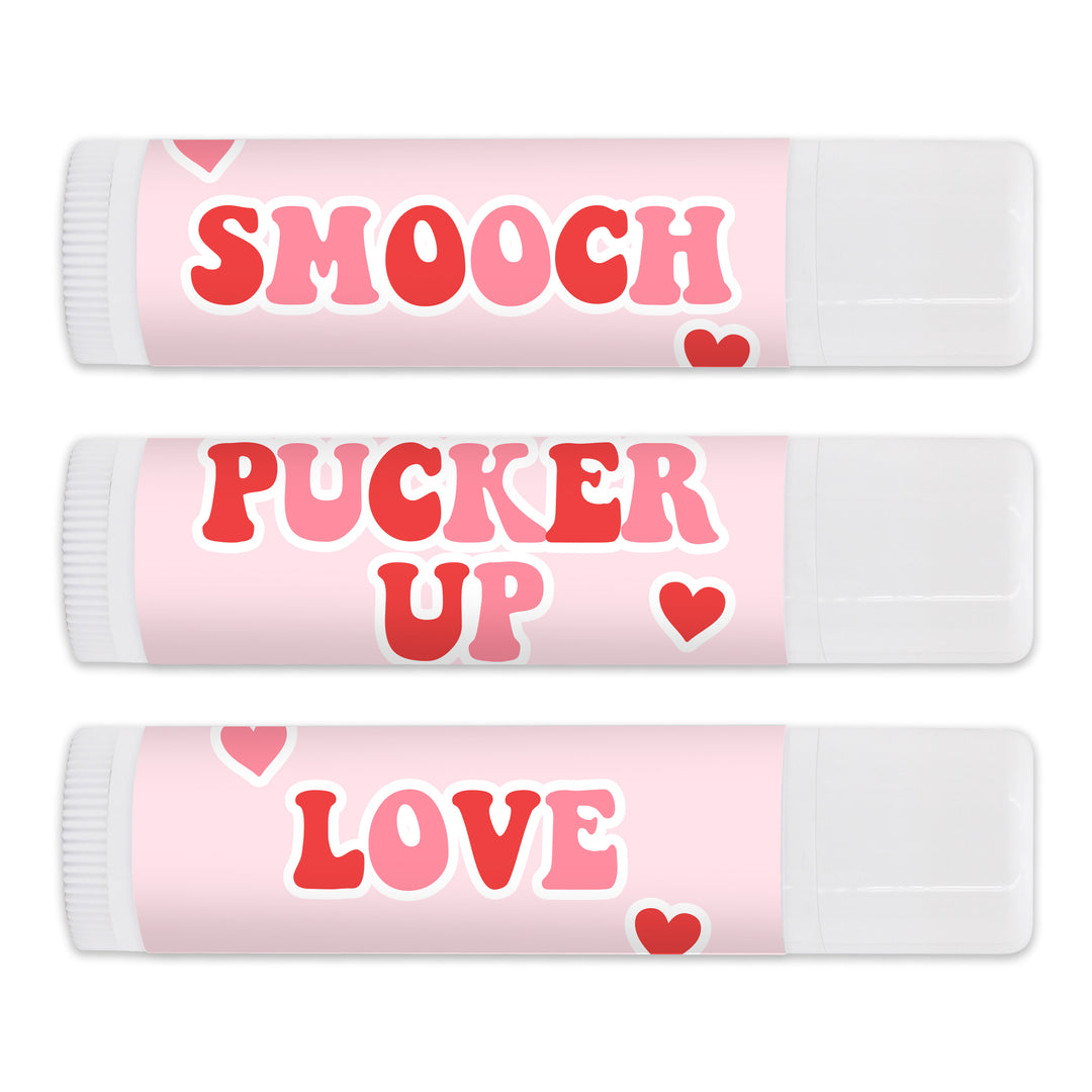 Personalized Lip Balm Valentine's Favors, Galentine's Lip Balm, Pucker Up, Smooch, Love