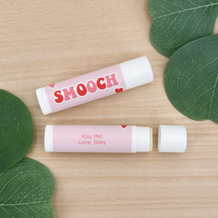 Personalized Lip Balm Valentine's Favors, Galentine's Lip Balm, Pucker Up, Smooch, Love