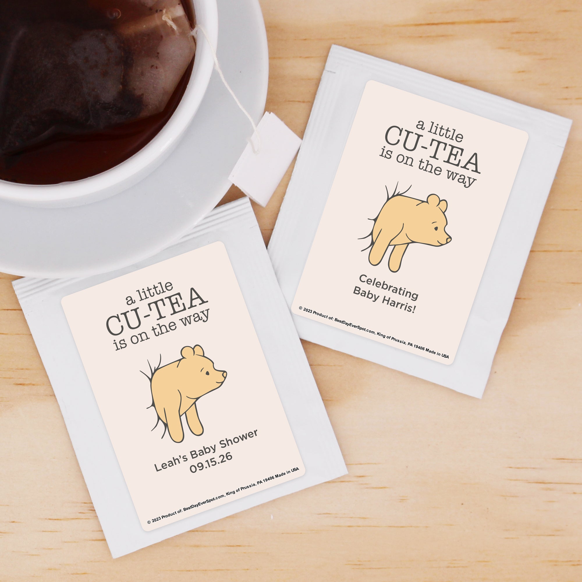 Tea bag best sale baby shower favors