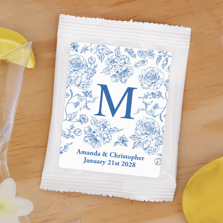 Lemonade Wedding Favors, Bridal Shower Favors, Blue Chinoiserie, French Blue Toile Monogram Lemonade