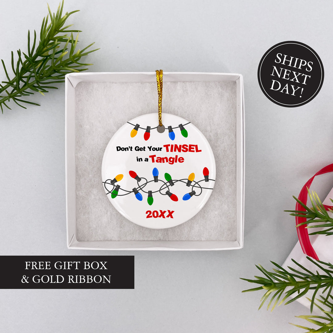 Personalized Christmas Ornament, Don't Get Your Tinsel in a Tangle