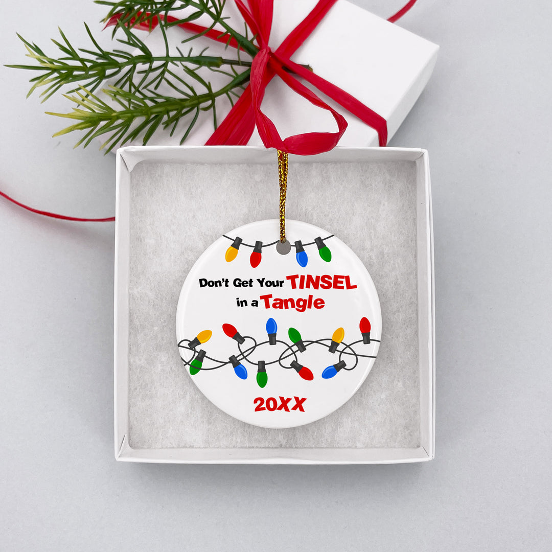 Personalized Christmas Ornament, Don't Get Your Tinsel in a Tangle