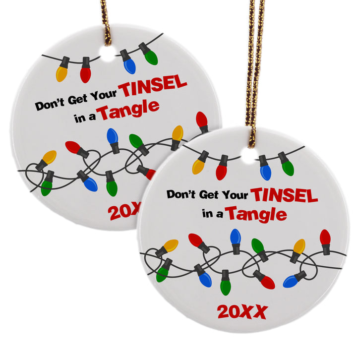 Personalized Christmas Ornament, Don't Get Your Tinsel in a Tangle