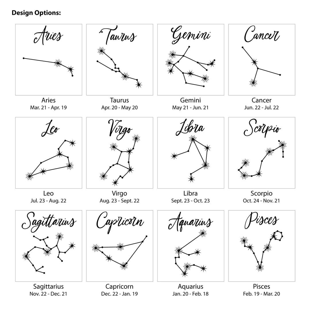 Birthday Party Match Favors, Astrology, Constellations, Birthday Zodiac Sign (Set of 50)