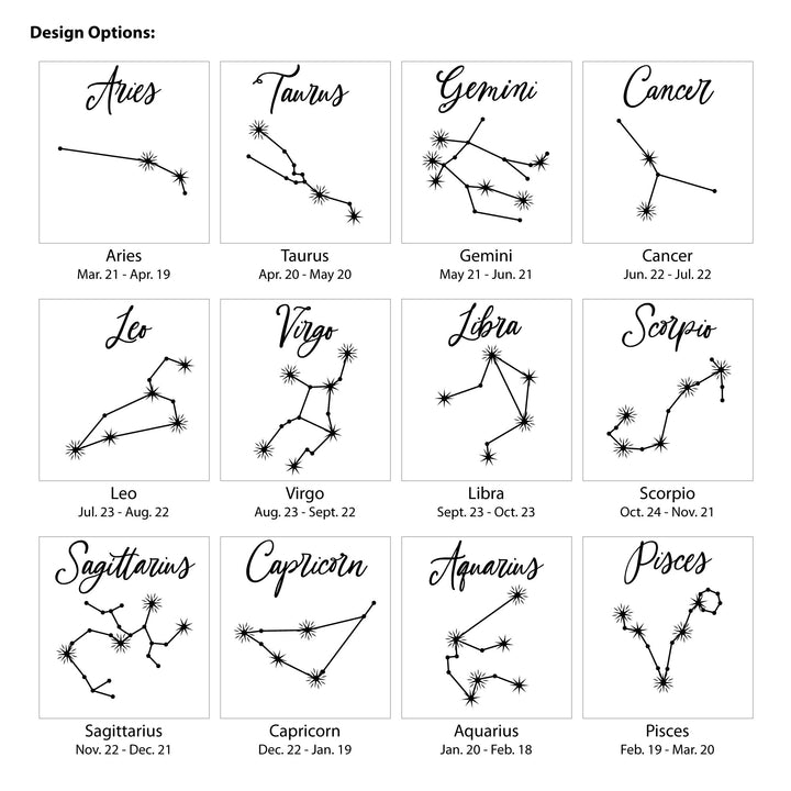 Birthday Party Match Favors, Astrology, Constellations, Birthday Zodiac Sign (Set of 50)