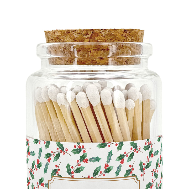 Apothecary Jar Safety Matches, Custom Decorative Matches, Home Décor Gifts, Winter Pattern Match Jar