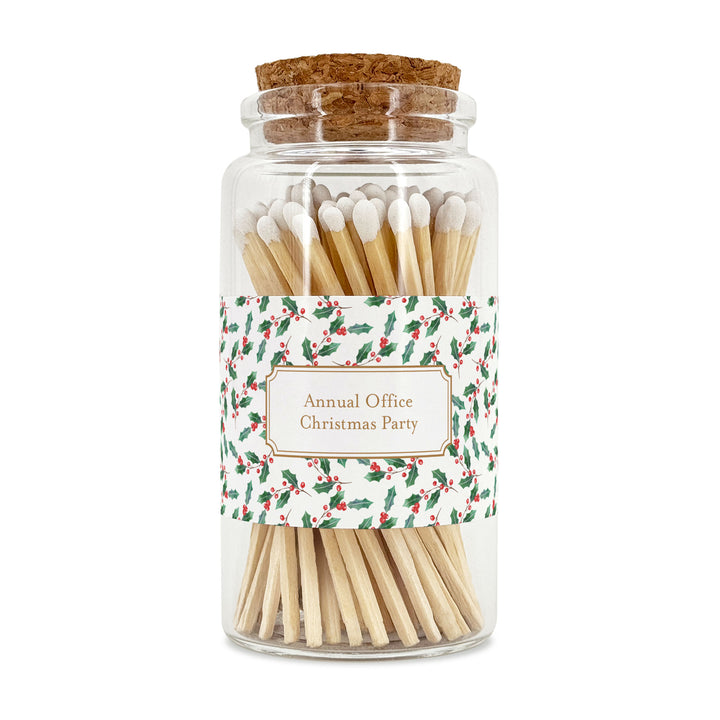 Apothecary Jar Safety Matches, Custom Decorative Matches, Home Décor Gifts, Winter Pattern Match Jar