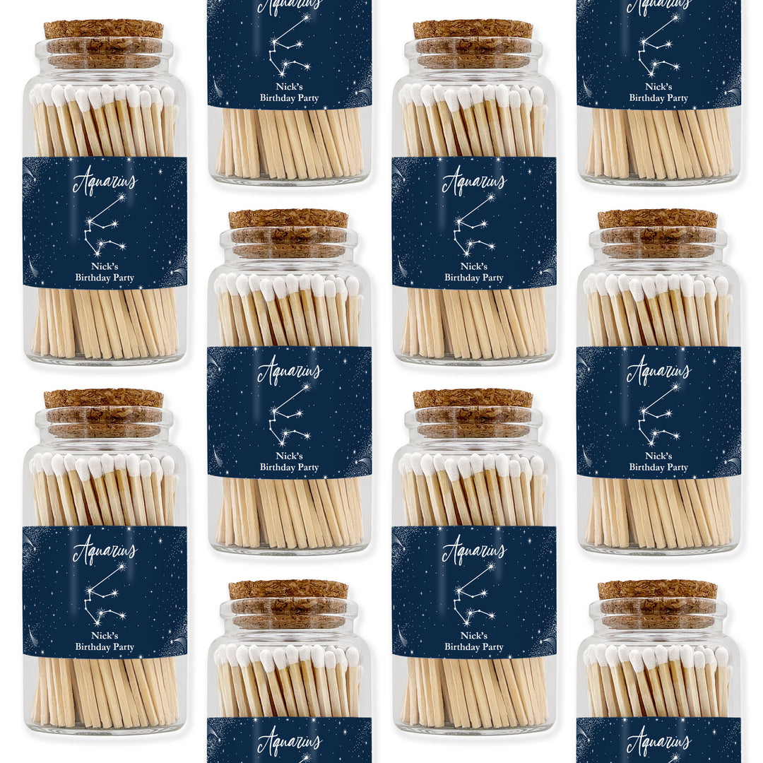 Apothecary Jar Safety Matches, Custom Decorative Matches, Home Décor Gifts, Astrology, Constellations, Birthday Zodiac Sign