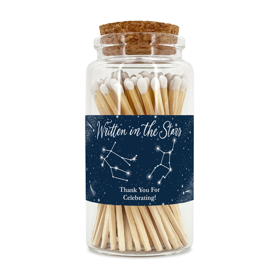 Apothecary Jar Safety Matches, Custom Decorative Matches, Home Décor Gifts, Astrology, Constellations, Zodiac Signs, Written in the Stars