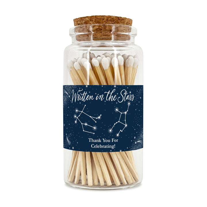 Apothecary Jar Safety Matches, Custom Decorative Matches, Home Décor Gifts, Astrology, Constellations, Zodiac Signs, Written in the Stars