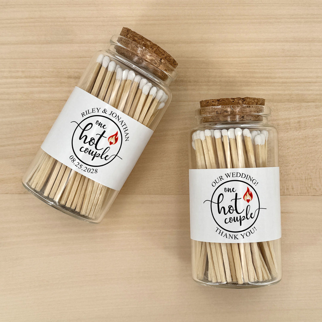 Apothecary Jar Safety Matches, Custom Decorative Matches, Home Décor Gifts, One Hot Couple Match Jar