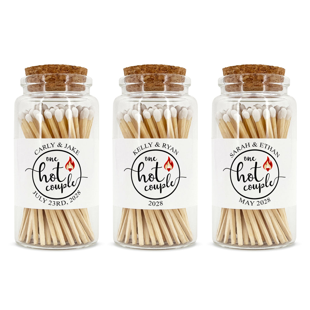 Apothecary Jar Safety Matches, Custom Decorative Matches, Home Décor Gifts, One Hot Couple Match Jar