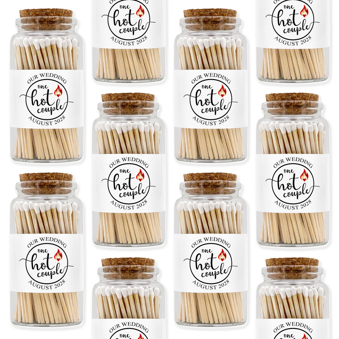 Apothecary Jar Safety Matches, Custom Decorative Matches, Home Décor Gifts, One Hot Couple Match Jar