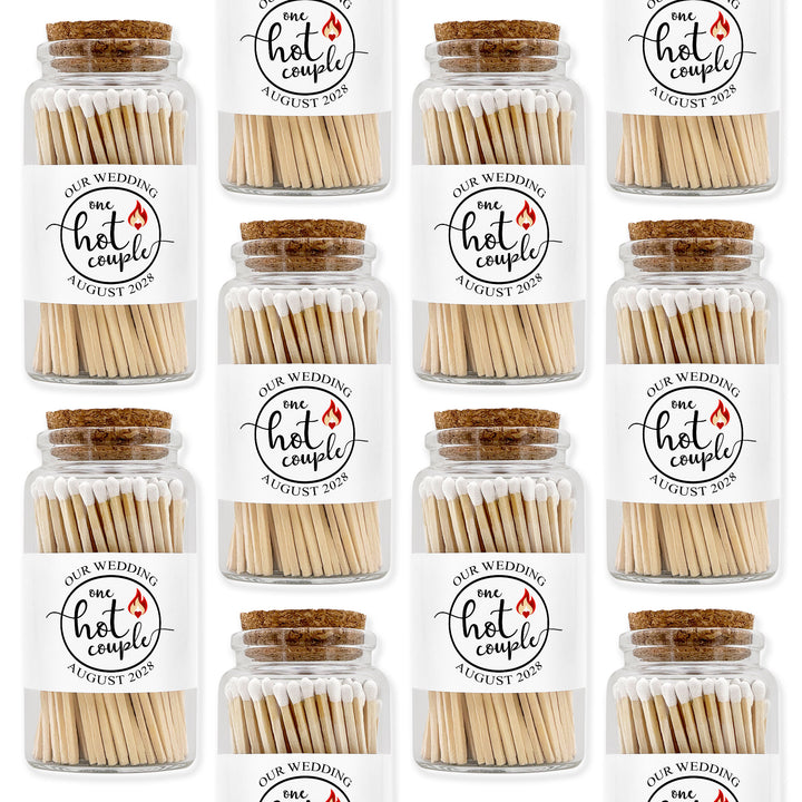 Apothecary Jar Safety Matches, Custom Decorative Matches, Home Décor Gifts, One Hot Couple Match Jar