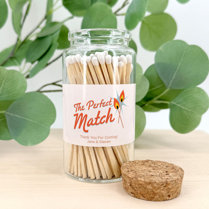 Apothecary Jar Safety Matches, Custom Decorative Matches, Home Décor Gifts, Wedding Retro Mid-Century Match Jar