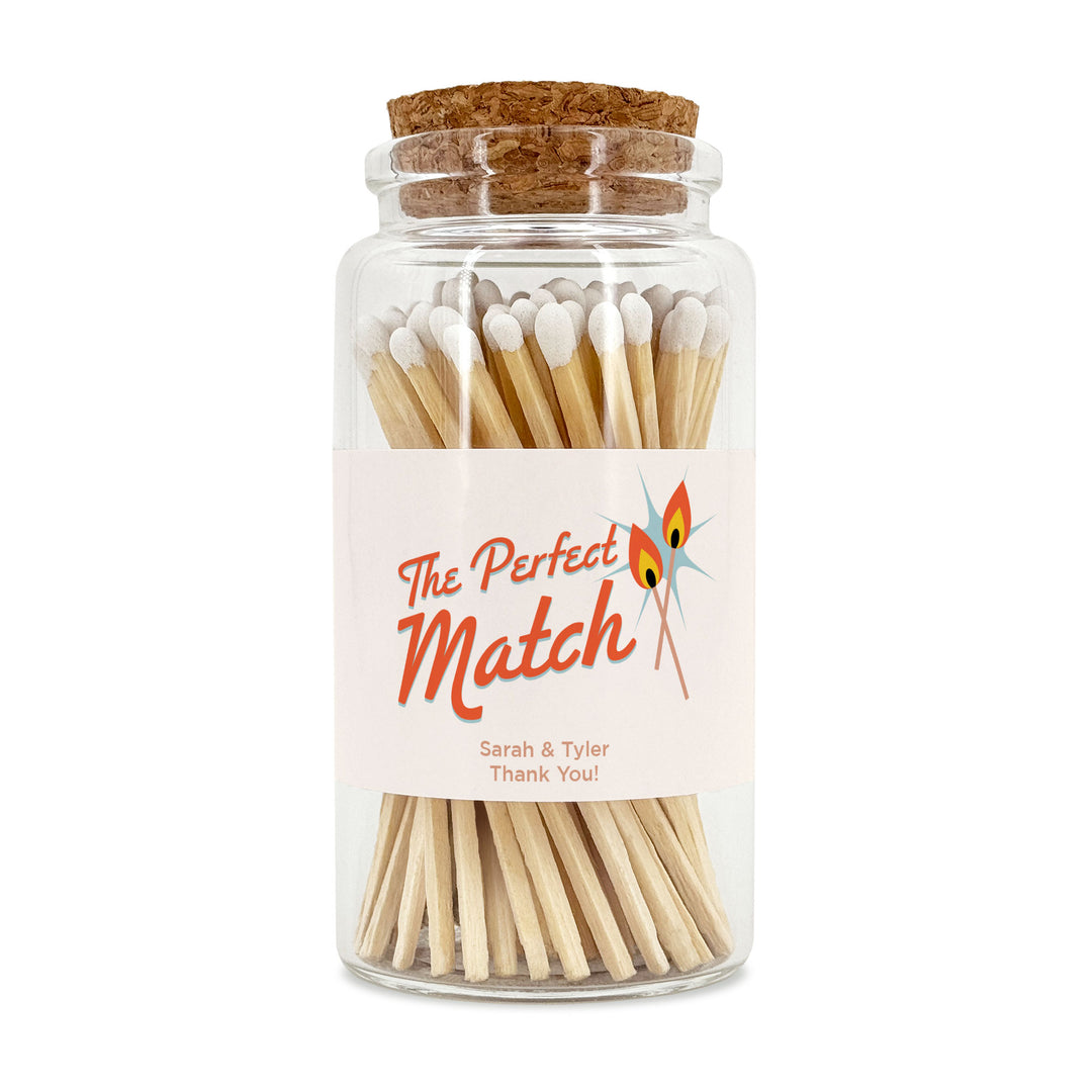 Apothecary Jar Safety Matches, Custom Decorative Matches, Home Décor Gifts, Wedding Retro Mid-Century Match Jar