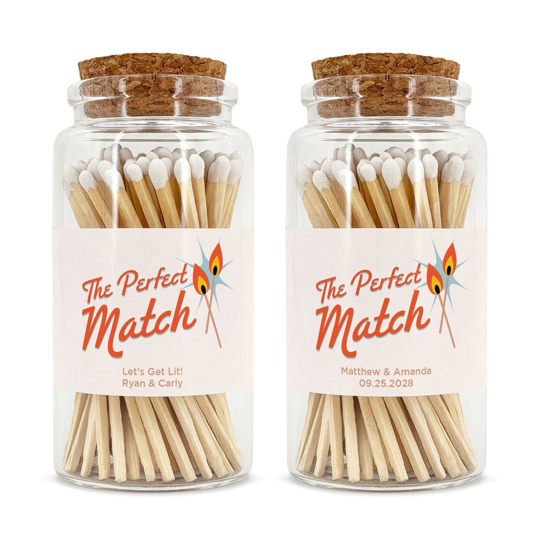 Apothecary Jar Safety Matches, Custom Decorative Matches, Home Décor Gifts, Wedding Retro Mid-Century Match Jar