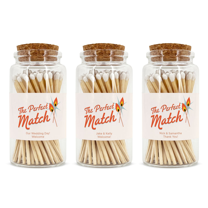 Apothecary Jar Safety Matches, Custom Decorative Matches, Home Décor Gifts, Wedding Retro Mid-Century Match Jar