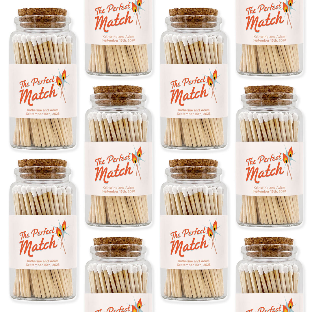 Apothecary Jar Safety Matches, Custom Decorative Matches, Home Décor Gifts, Wedding Retro Mid-Century Match Jar