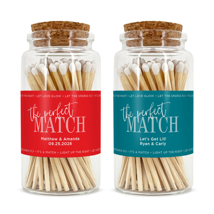 Apothecary Jar Safety Matches, Custom Decorative Matches, Home Décor Gifts, Wedding Script & Serif Match Jar