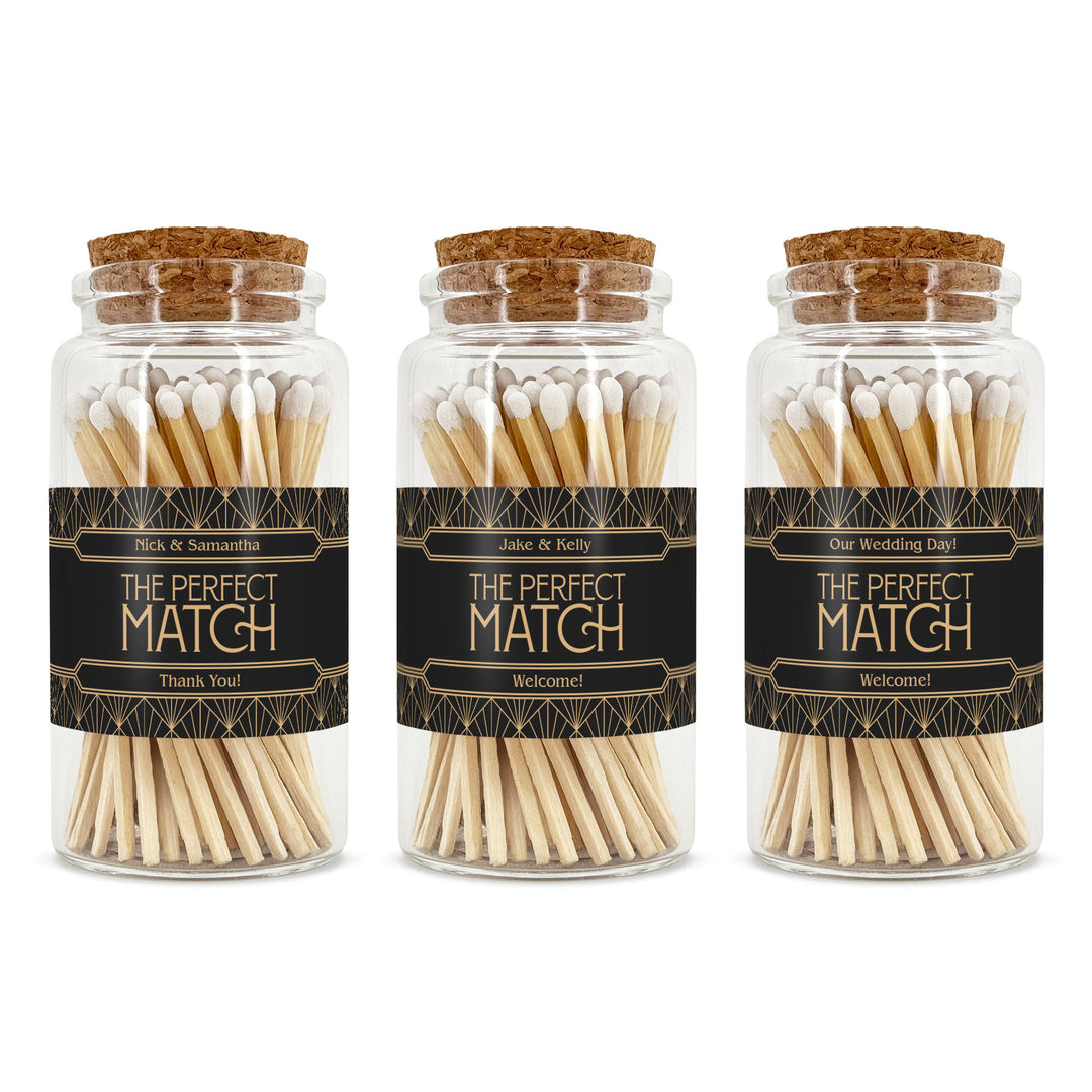 Apothecary Jar Safety Matches, Custom Decorative Matches, Home Décor Gifts, Wedding Art Deco Match Jar