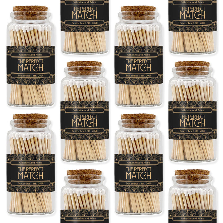 Apothecary Jar Safety Matches, Custom Decorative Matches, Home Décor Gifts, Wedding Art Deco Match Jar