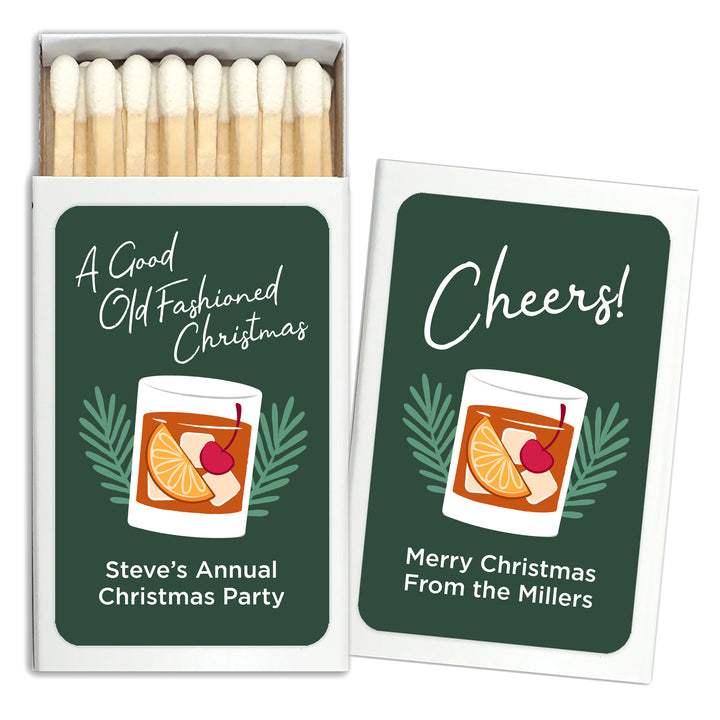 Personalized Christmas Matches, Old Fashioned Christmas - Set of 50