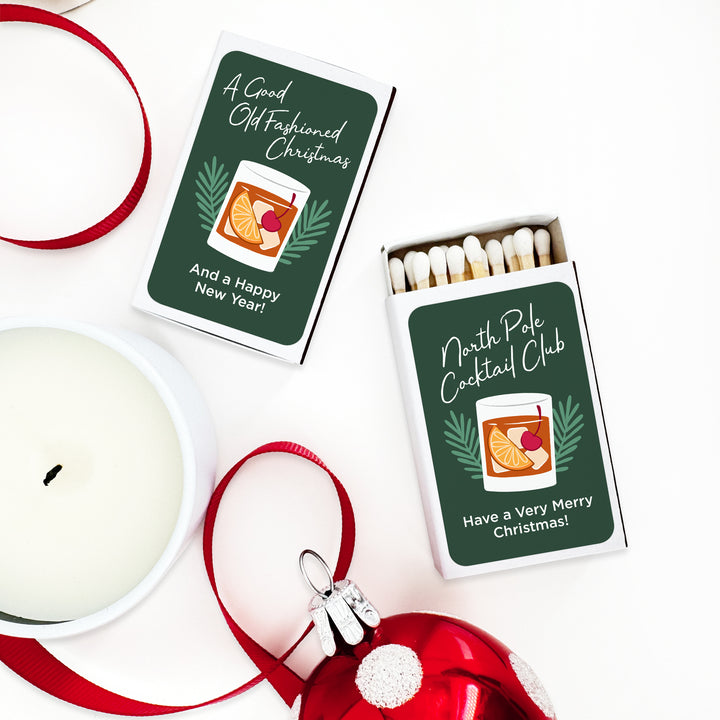 Personalized Christmas Matches, Old Fashioned Christmas - Set of 50