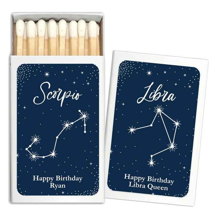 Birthday Party Match Favors, Astrology, Constellations, Birthday Zodiac Sign (Set of 50)