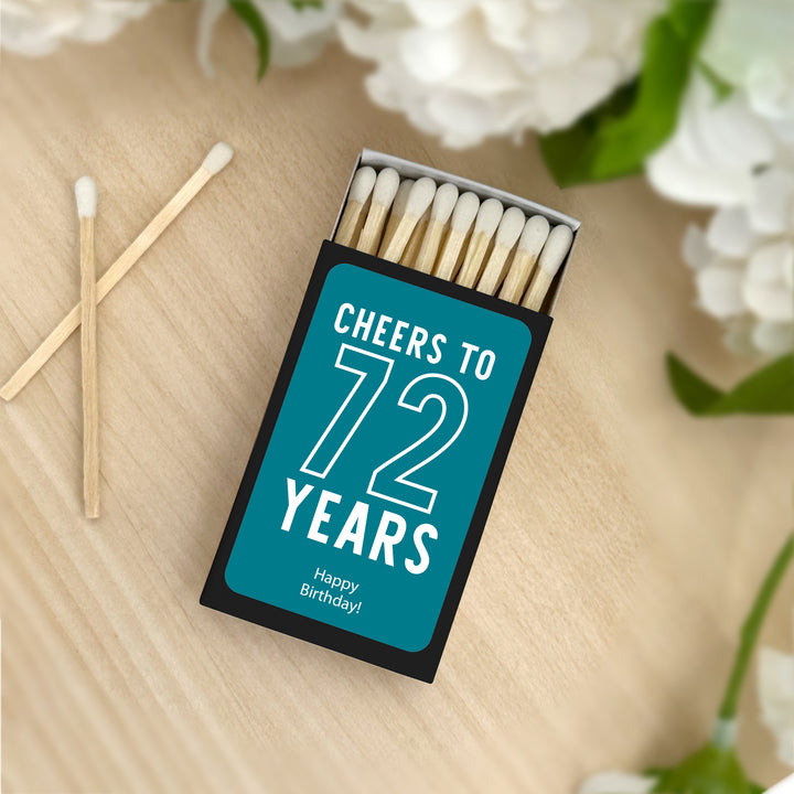 Birthday Party Favor Matches, Cheers to your Years, Personalized Matchboxes, Milestone Birthday Party -Set of 50