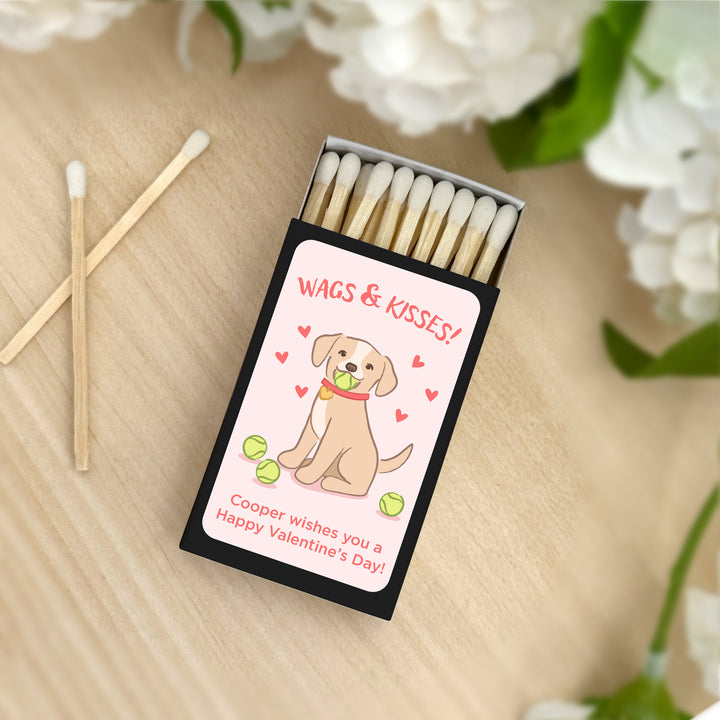 Custom Match Boxes, Valentine's Matchboxes, Galentine's Matches, I Chews You, Valentine's Puppy - Set of 50