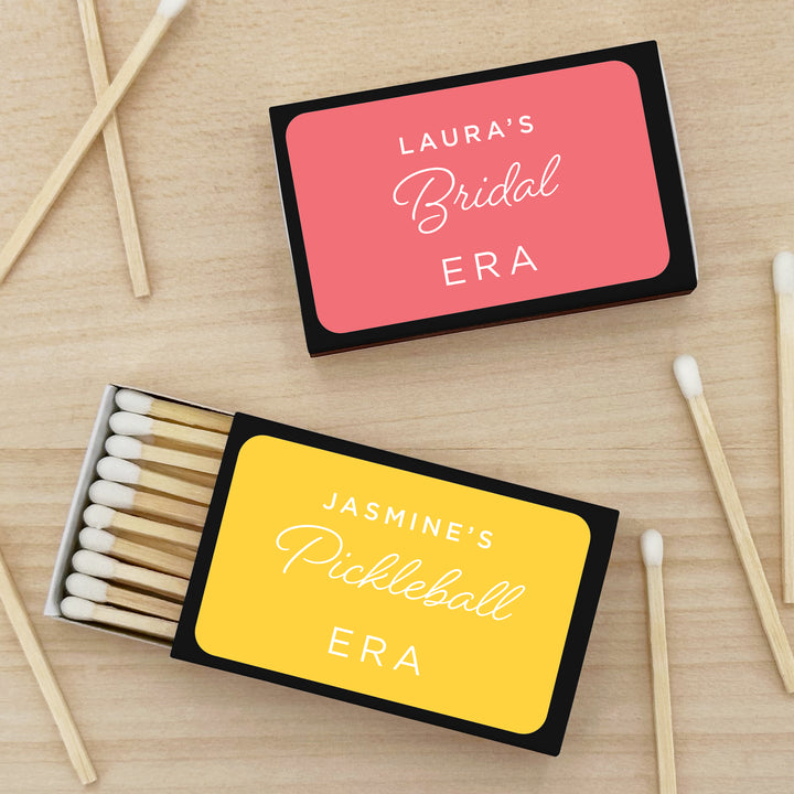 Custom Matches, Personalized Matches, Wedding Matches, Custom Party Favors, Birthday Favors, In my...Era Matches (Set of 50)