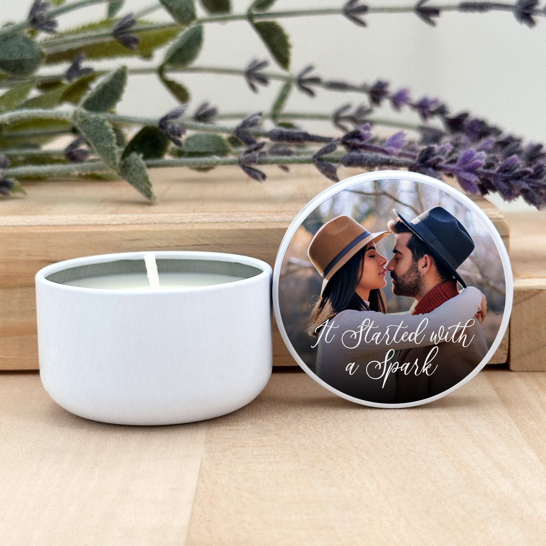 Create-Your-Own Custom Candles, Personalized Candles, Bulk Wedding Favors, 2oz Mini Lavender White Candles