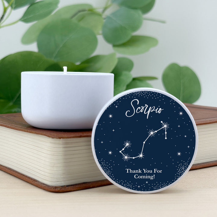 Bulk Favors, Unique Birthday Party Favors, Custom Candles, Astrology, Constellations, Birthday Zodiac Sign, 2oz Mini Lavender Candles