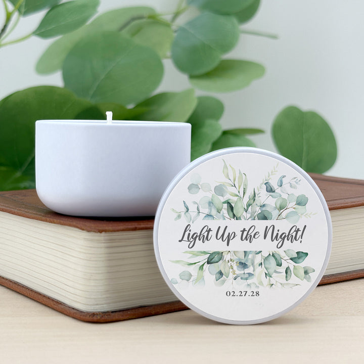 Unique Wedding Favors, Personalized Candles, Custom Candles, Eucalyptus, 2oz Mini Lavender Candles