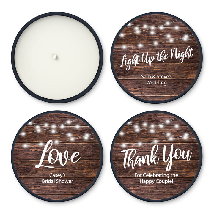 Unique Wedding Favors, Custom Candles, Personalized Candles, Firefly Lights, 2oz Mini Lavender Candles